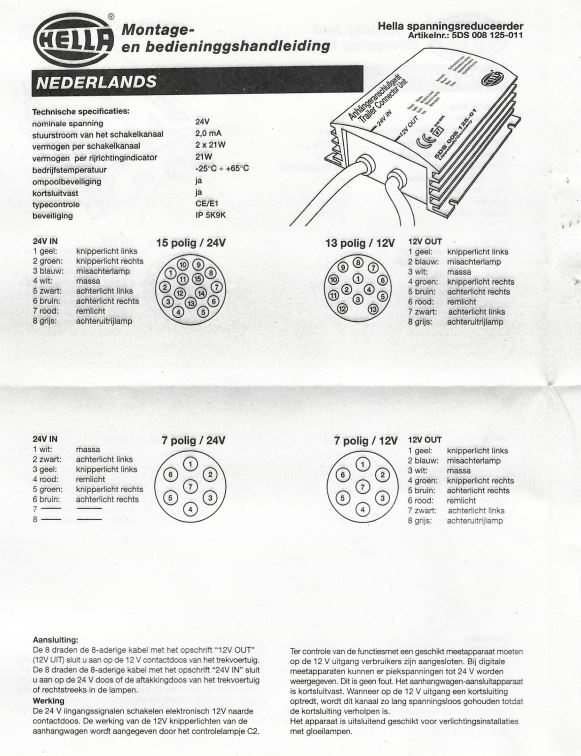 Omvormer / spanningsverdeler 24V naar 12V