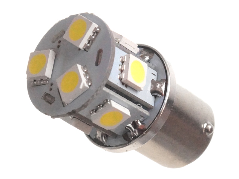 Led lamp oranje BA15S 10-30V, 1 stuk